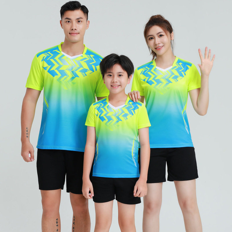 定制对克羽毛球服套装夏季短袖运动服透气儿童球衣训练服比赛服图片