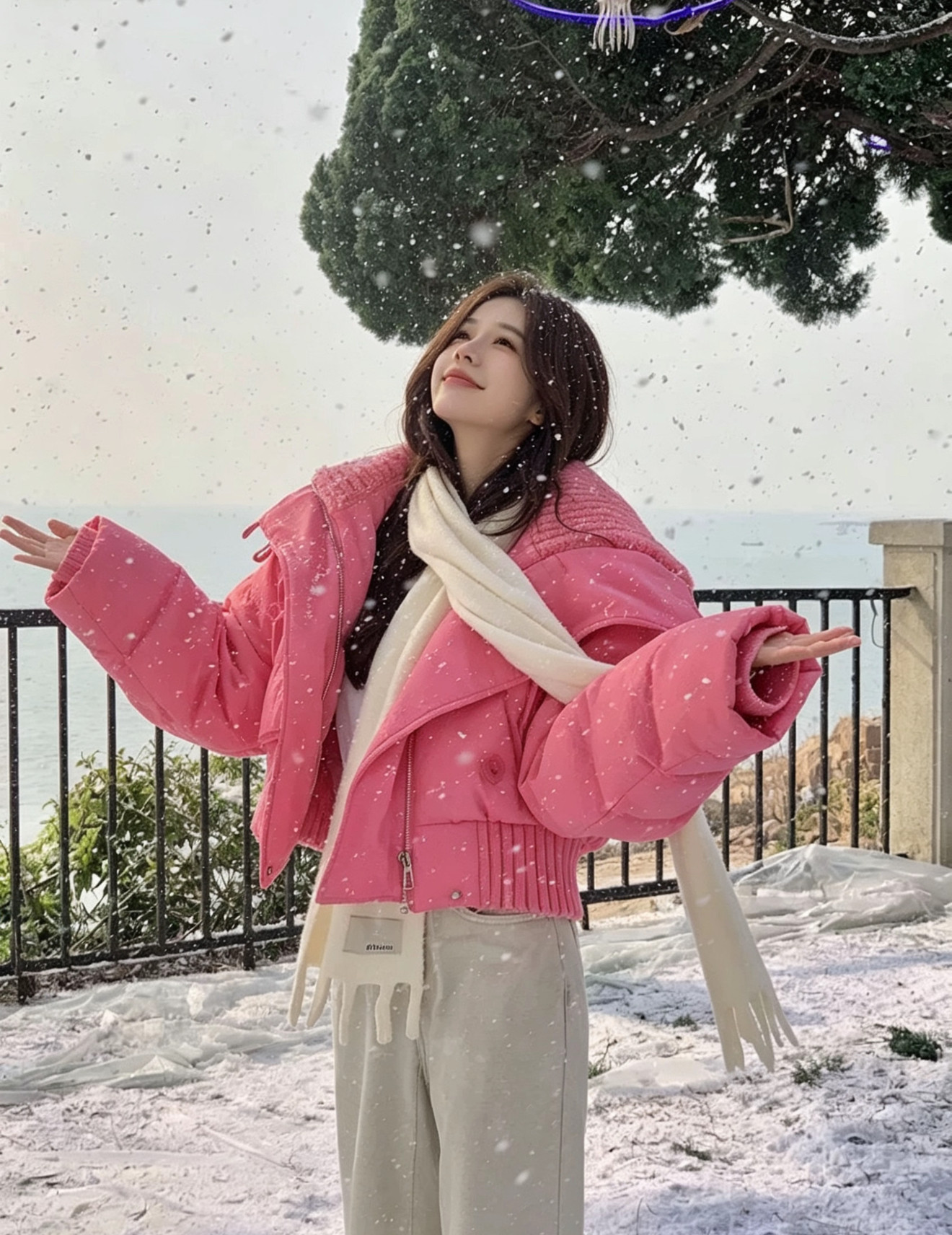 网红小众高级感炸街羽绒服女小个子冬季粉色高腰短款棉服外套潮牌