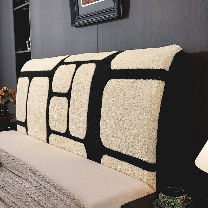 床头罩套高级感轻奢风大方格全包床头罩加厚冬季舒棉绒防尘保护套,居家布艺,床头罩,淘宝优惠券,粉丝福利购,淘宝优惠卷