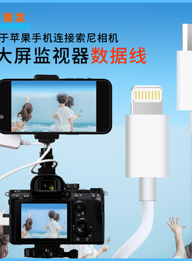 振发 适用于苹果手机连接索尼相机A6400 A6300 FX3 A7S2 A7R2 ZV-1取景器变大屏监视器数据线OTG转接线A6100