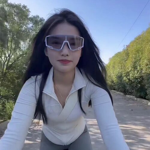 护目一体运动男女感光变色太阳镜