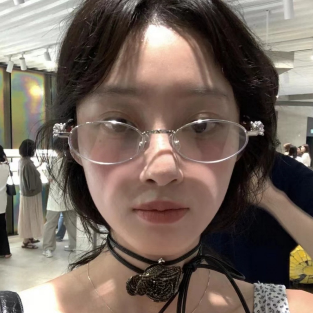 镶钻椭圆形眼镜2024新款素颜装饰平光镜太阳镜可配近视时髦高级感