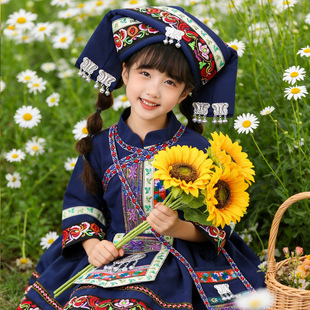 吉量采茶刘三姐又见三月三儿童民族风演出服女童长袖舞蹈服装透气