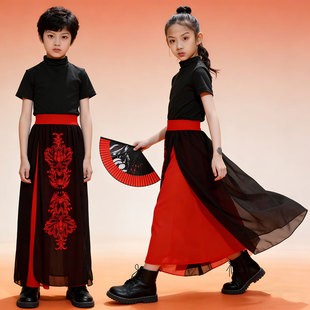 象王行咏春儿童舞蹈演出服装雪龙吟天地龙鳞男儿当自强孤勇者立春