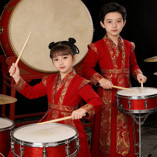 军民大生产起势起运马踏山河万马奔腾敲打鼓舞蹈演出服装男女儿童
