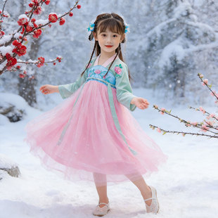 江湖夜雨十年灯芒种桃花笑儿童舞蹈演出服装女孩酒馆儿洛春赋笑纳