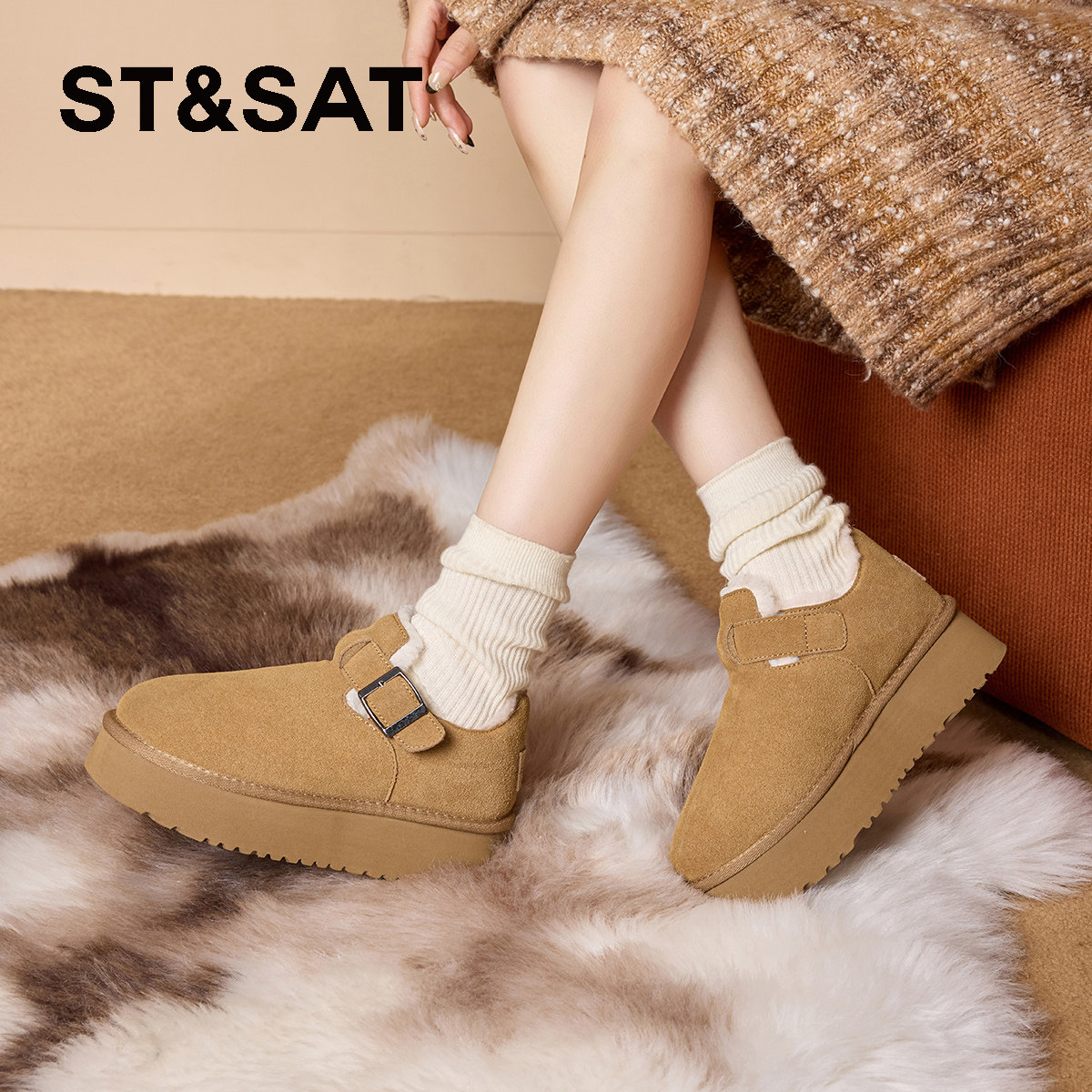 星期六雪地靴女款2025新款冬季加绒加厚保暖东北厚底防水短筒棉靴,女鞋,时尚雪地靴,淘宝优惠券,粉丝福利购,淘宝优惠卷