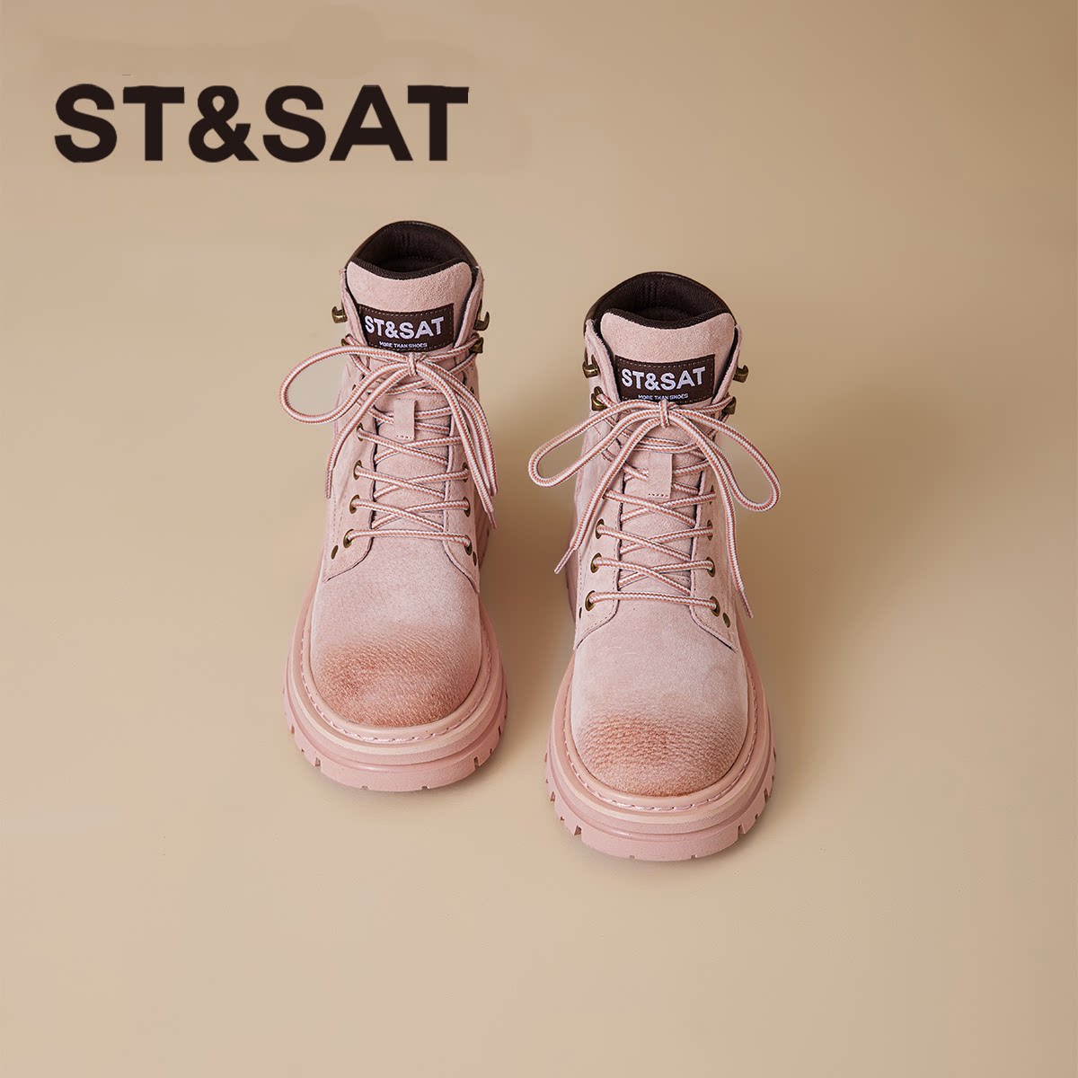 星期六马丁靴女款2026秋季新款英伦风厚底增高工装靴复古百搭短靴