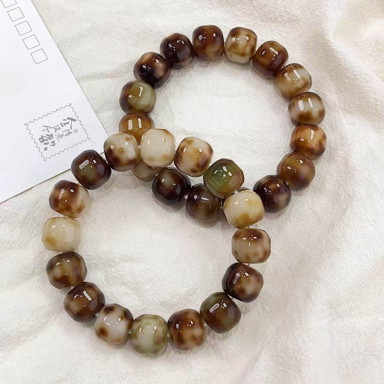 精抛焦糖琥珀菩提手串