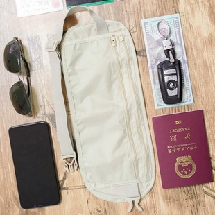 防偷钱包 欧洲出国旅行贴身防盗腰包旅游运动男女护照包隐形超薄款