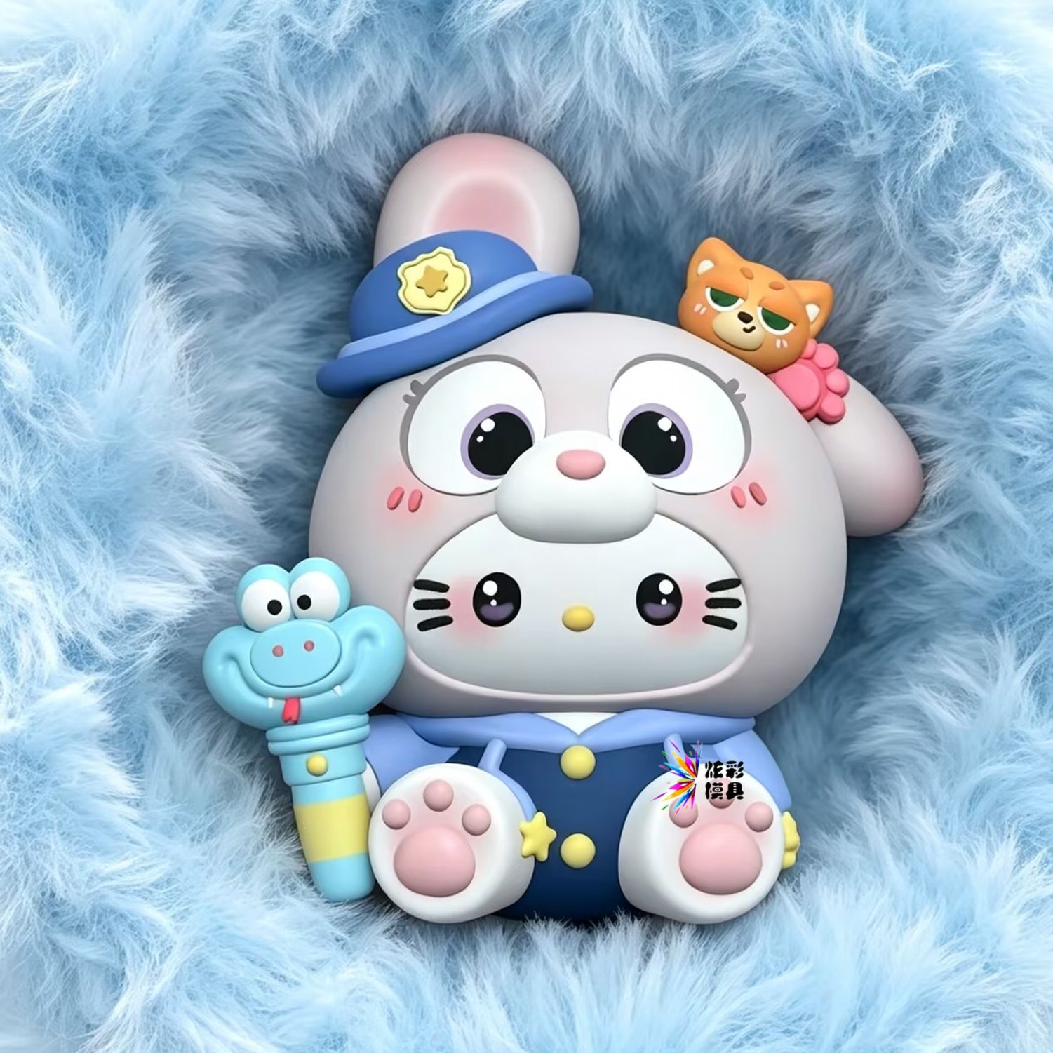 DIY魔法朱迪KT猫涂鸦玩具模具彩绘石膏娃娃乳胶立体磨具卡通手绘3