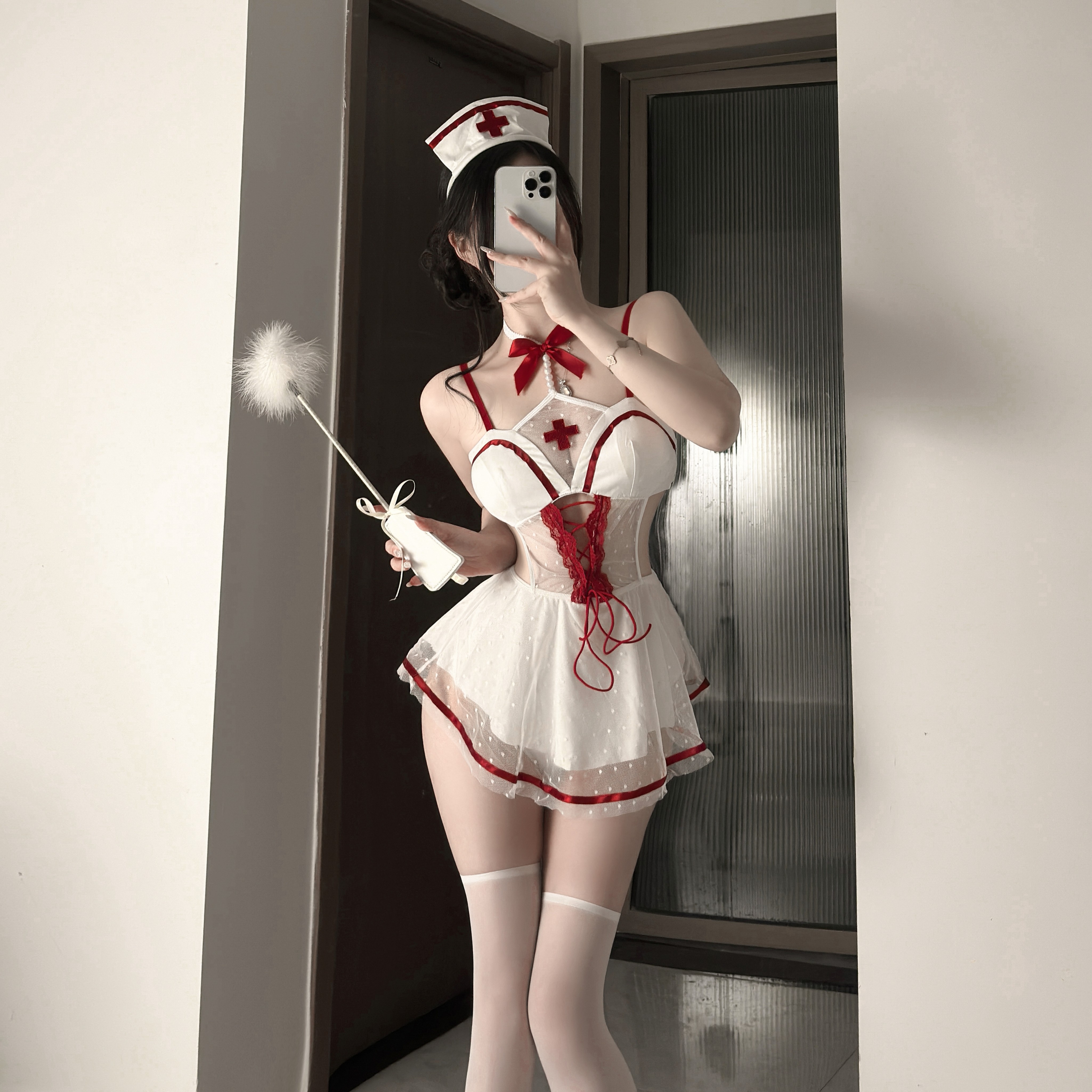 性感纯欲镂空系带露背护士睡裙cos角色扮演情侣约会制服晴趣qqny,女士内衣/男士内衣/家居服,肚兜,淘宝优惠券,粉丝福利购,淘宝优惠卷