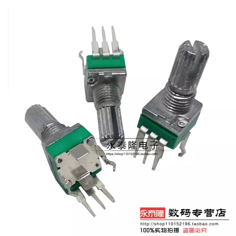 R097型精密电位器立式单联带支架 柄15mm无档3脚 B10K 2K 5K 100K