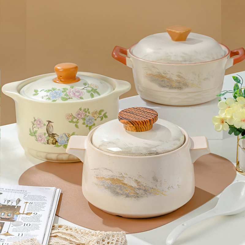 洛威猪油罐陶瓷家用大号盐罐厨房带盖耐高温辣椒油罐带砂锅明火煲