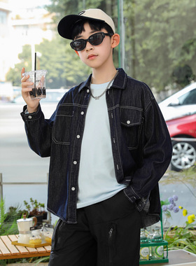 春秋季儿童纯色长袖 男童秋季宽松百搭T恤 居家内衣 中大童打底衫