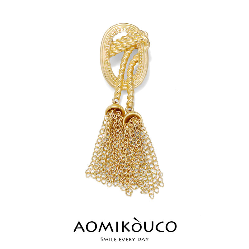 麻绳吊穗西装流苏胸针别针饰品