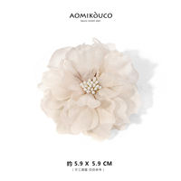The new summer collection of 2025 features a fresh and elegant handcrafted fabric flower brooch with a touch of sophistication and elegance. It also comes with a silk brooch as an accessory thumbnail 3