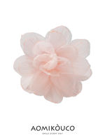 Ethnic-style fabric smoke rose flower brooch, snow gauze handcrafted flower pin accessory, dress and evening gown decoration, brooch thumbnail 5
