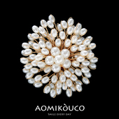 优雅气质珍珠雪花胸针女轻奢高级簇珠别针设计感小众西装 外套配饰