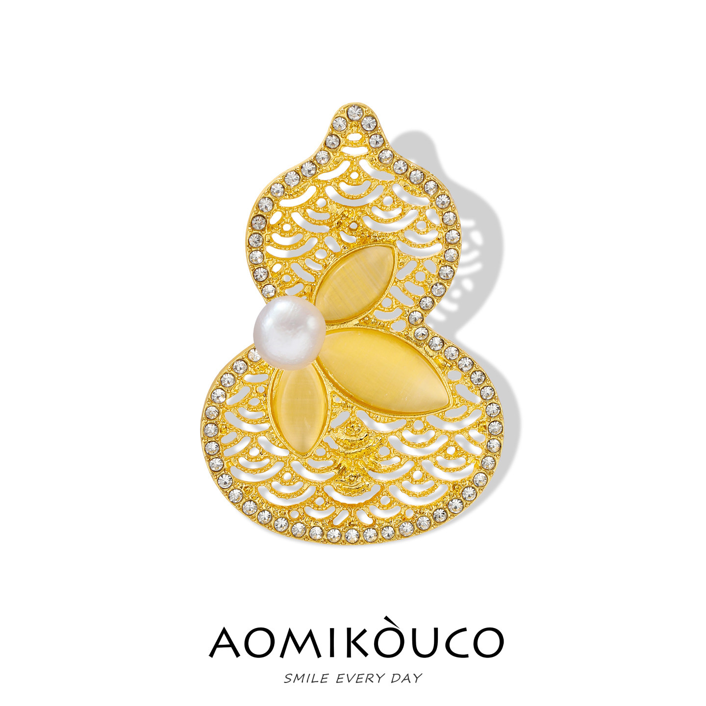 复古新中式淡水珍珠珍福葫芦胸针高档女奢华气质镂空别针西装配饰,饰品/流行首饰/时尚饰品新,胸针,淘宝优惠券,粉丝福利购,淘宝优惠卷