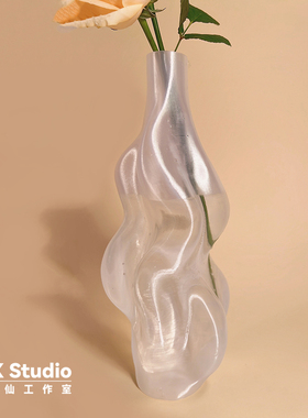 PZX 山涧涌泉3D打印花瓶 北欧高级轻奢家居花器客厅创意装饰ins风