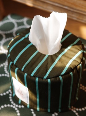 ins韩风简约条纹多巴胺桌面洗手间卷纸纸巾盒洗脸巾布艺收纳袋