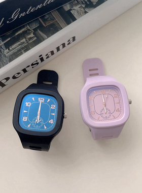 方形手表女ins学院风小众运动初高中学生防水森系简约时尚电子表