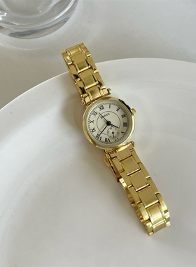 BARSH 复古小众百搭小金表手表女轻奢时尚高级休闲精致小巧石英表