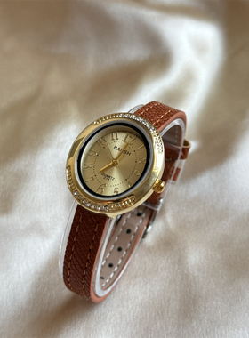 BARSH镶钻鸽子蛋细带手表女小众轻奢复古简约高级感女士石英腕表