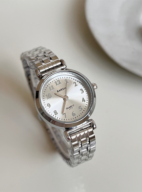 BARSH圆形韩系小众设计手表女轻奢简约时尚精致百搭高颜值石英表