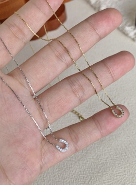 迷你u型马蹄项链女钛钢不掉色洗澡不用摘金色银色小众设计锁骨链