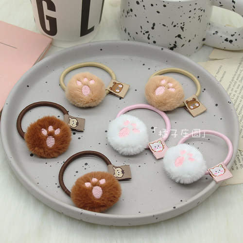 原创可爱毛球发圈发夹
