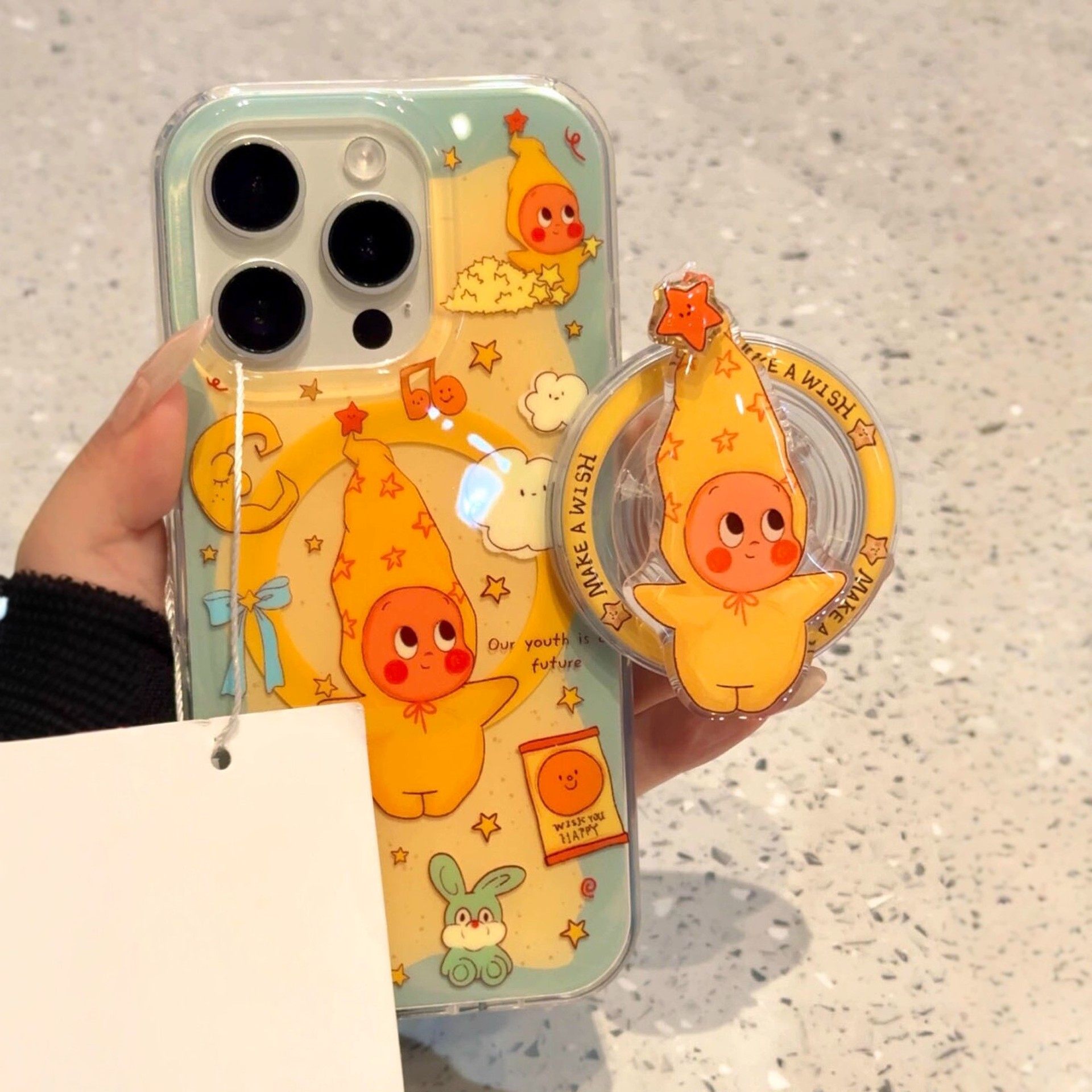 适用于iPhone16pro Max手机壳星星人支架软壳tpu新款苹果17Pro全包磁吸15plus创意通用14防摔保护外壳,3C数码配件,手机保护套/壳,淘宝优惠券,粉丝福利购,淘宝优惠卷