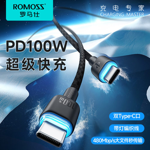 罗马仕PD100W数据线双TYPE-C口