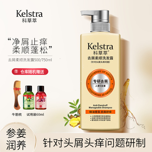 科草萃去屑柔顺洗发露去头屑止痒清爽控油洗发水蓬松生姜人参精华