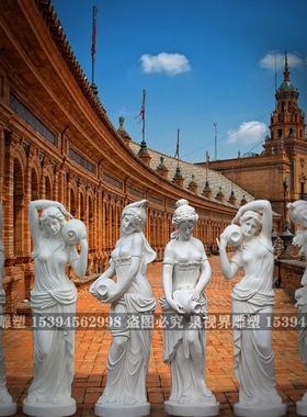 欧式风落地喷泉软装景观工艺品