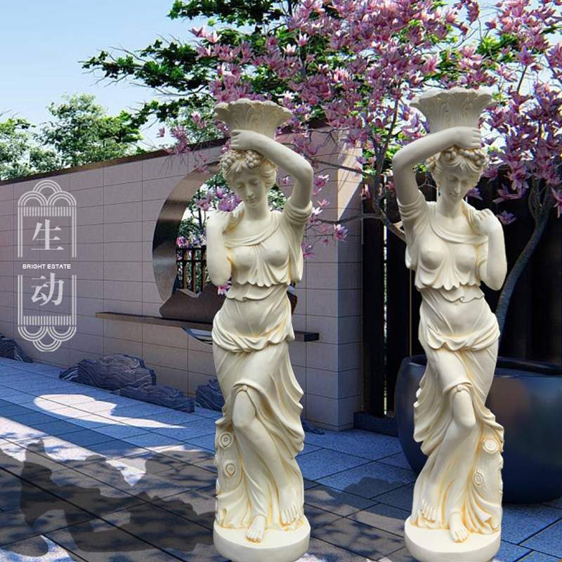 欧式复古花园阳台花盆雕塑绿植物花器装饰工艺品婚庆道具花器花盆