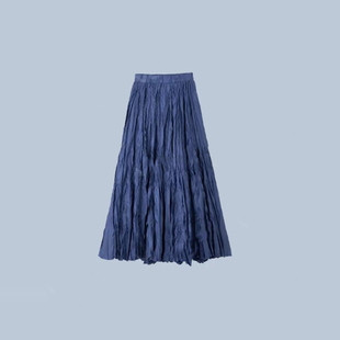 亮丝肌理显瘦仙气半身裙 百搭时尚 大洪官方自营店鎏光裙春季 新款