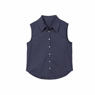 翻领衬衫 大洪自营店 休闲高级感无袖 叠搭 叠穿衬衣上衣显瘦 四季