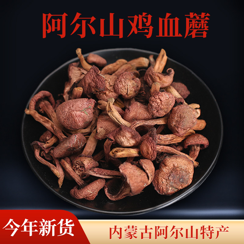 阿尔山鸡血蘑东北红蘑菇干货松树伞香菇红蘑菇丁新鲜晒干红松树菇