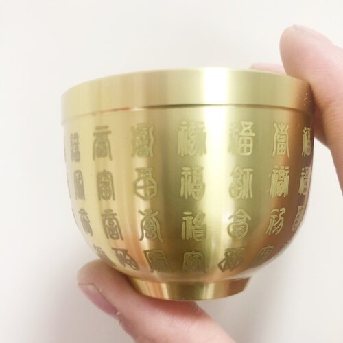 黄铜百福杯小号摆件办公室