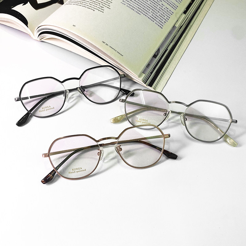 正货原韩国手工眼镜架 男女款超轻复古文艺近视镜框 配度数