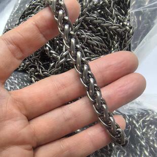 999纯钛复古龙骨链非钛钢项链麦穗个性男女毛衣链嘻哈百搭潮爆款