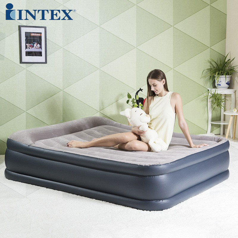 intex充气床垫双人充气床单人加厚双层气垫床 午休床户外躺椅