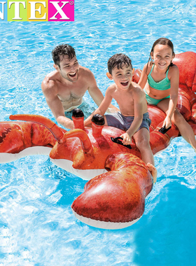 INTEX成人水上坐骑大龙虾游泳圈玩具儿童独角兽浮排泳池充气浮床