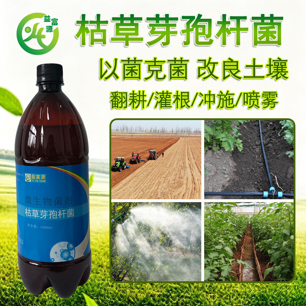 枯草芽孢杆菌种植补充益生菌活化清洁土壤黄叶板结重茬喷冲施滴灌