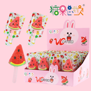 百分享西瓜宝宝果汁软糖棒棒糖造型糖果零食小朋友分享