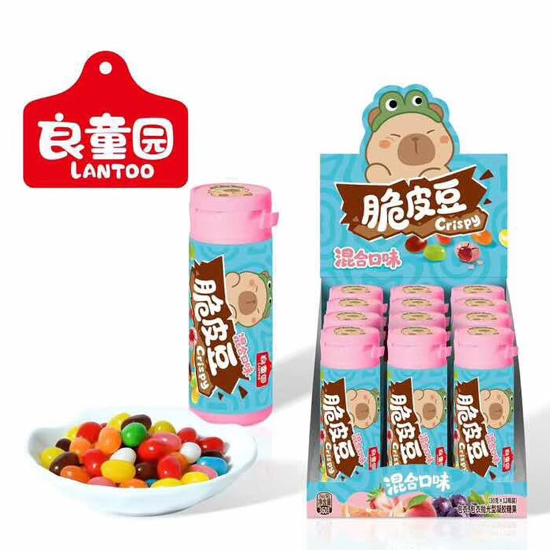 脆皮豆混合口味糖豆30g*12小瓶装糖果批发供货