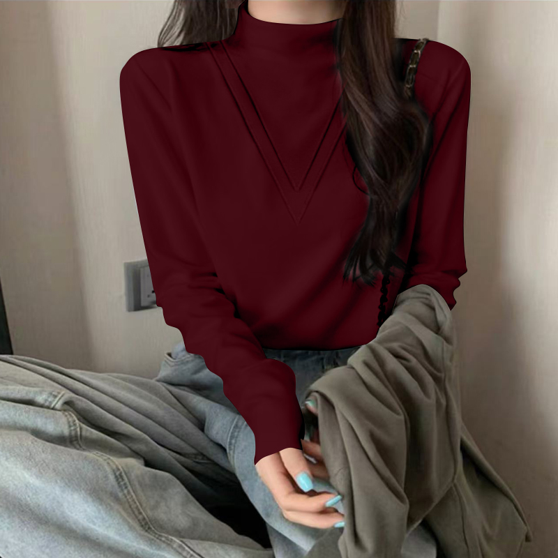 双面德绒打底衫女士秋冬新款大码
