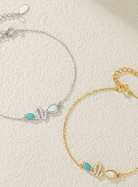 灵蛇献瑞镶钻手链女S925纯银小众轻奢高级感蛇年本命年手环手饰品